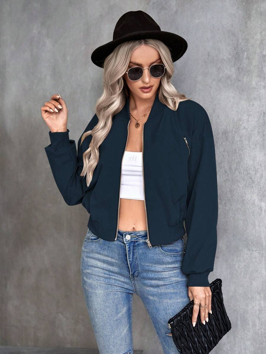 Ellie Cropped Utility Bomber Jacket