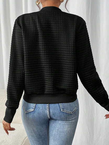 Luna Quilted Textured Bomber Jacket