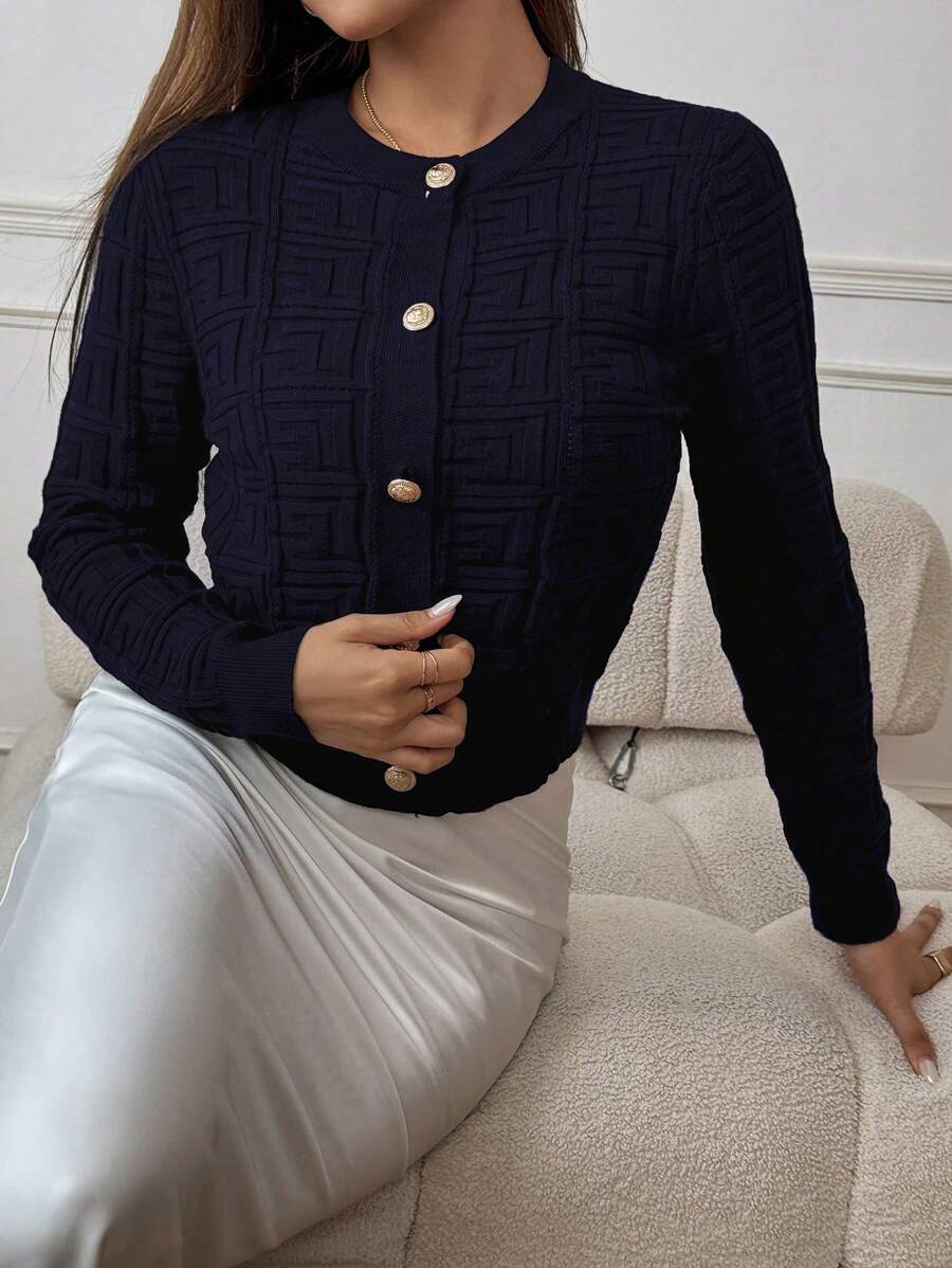 Avery Junior Knit Full-Zip High-Neck Sweater