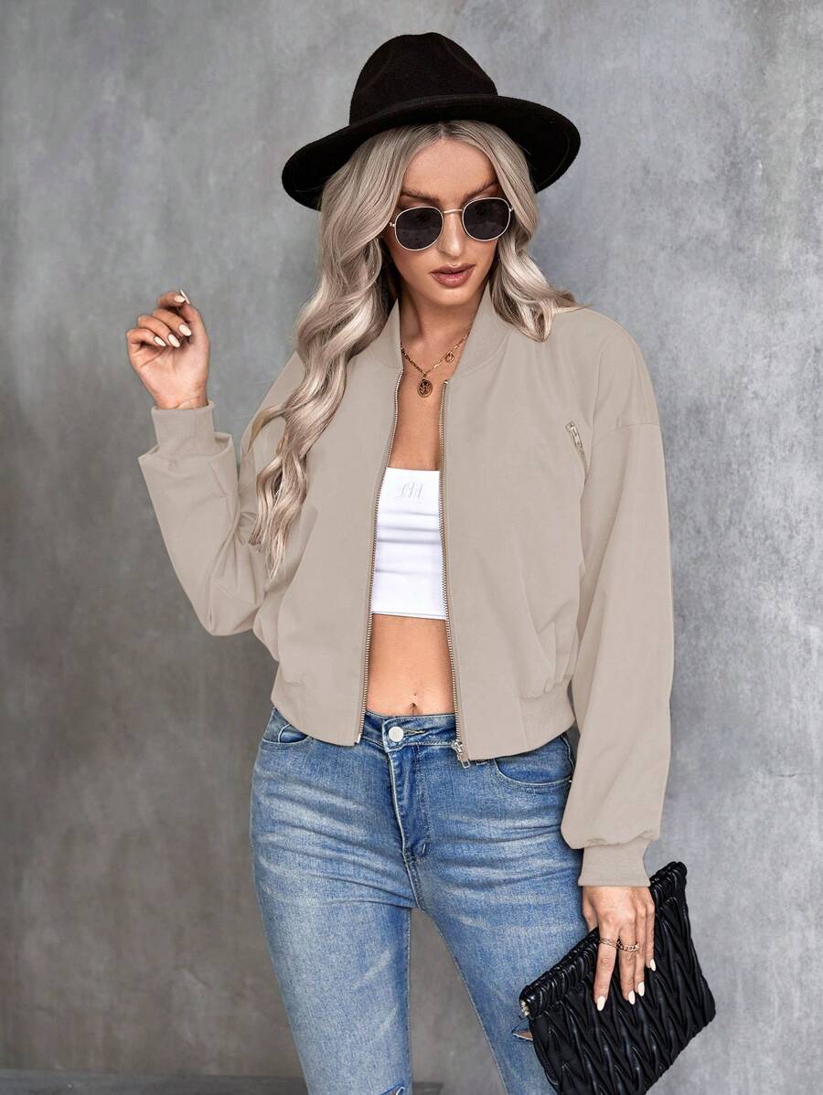 Ellie Cropped Utility Bomber Jacket