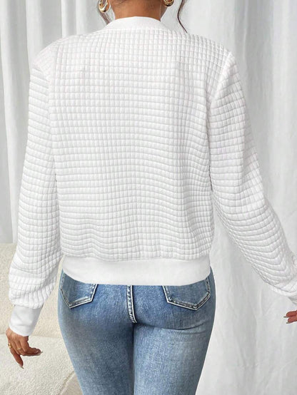 Luna Quilted Textured Bomber Jacket