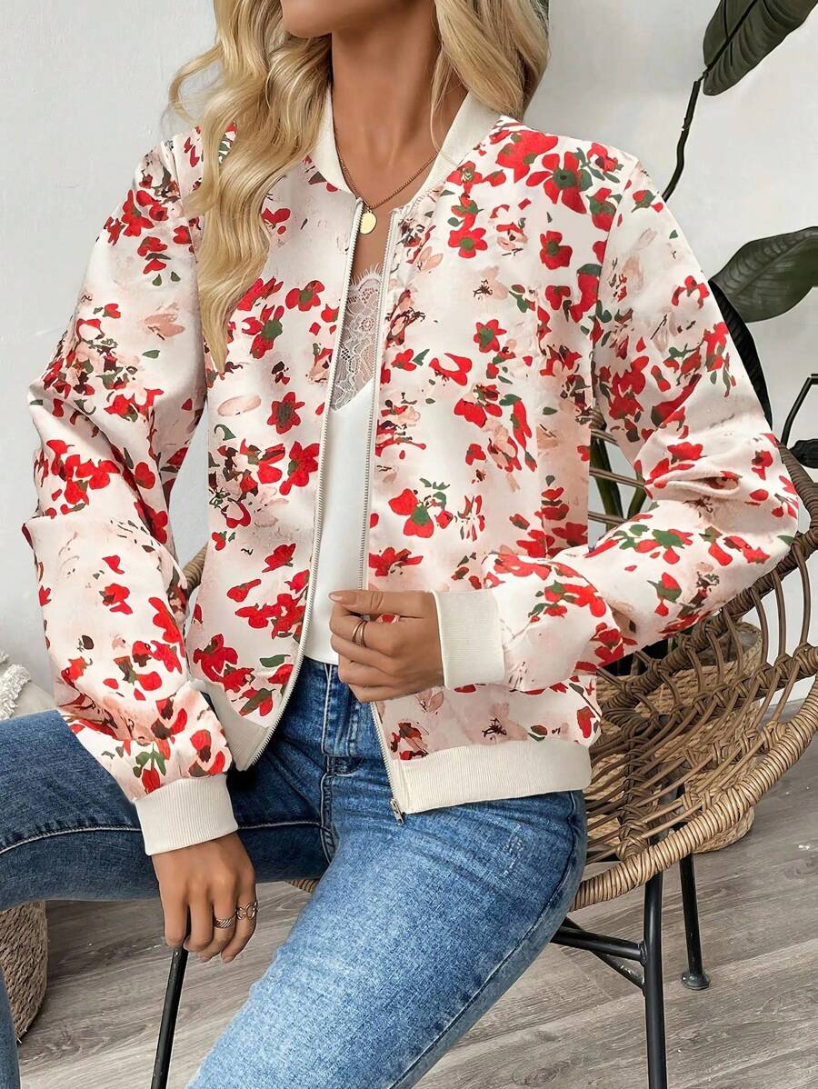 Stella Floral Print Lightweight Bomber Jacket