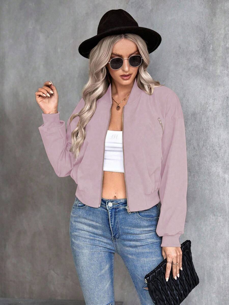 Ellie Cropped Utility Bomber Jacket