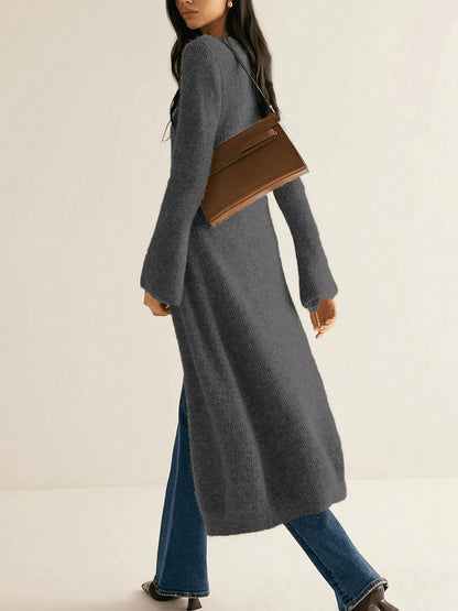 Sofia Longline V-Neck Knit Duster Cardigan