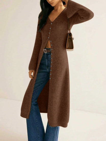Sofia Longline V-Neck Knit Duster Cardigan