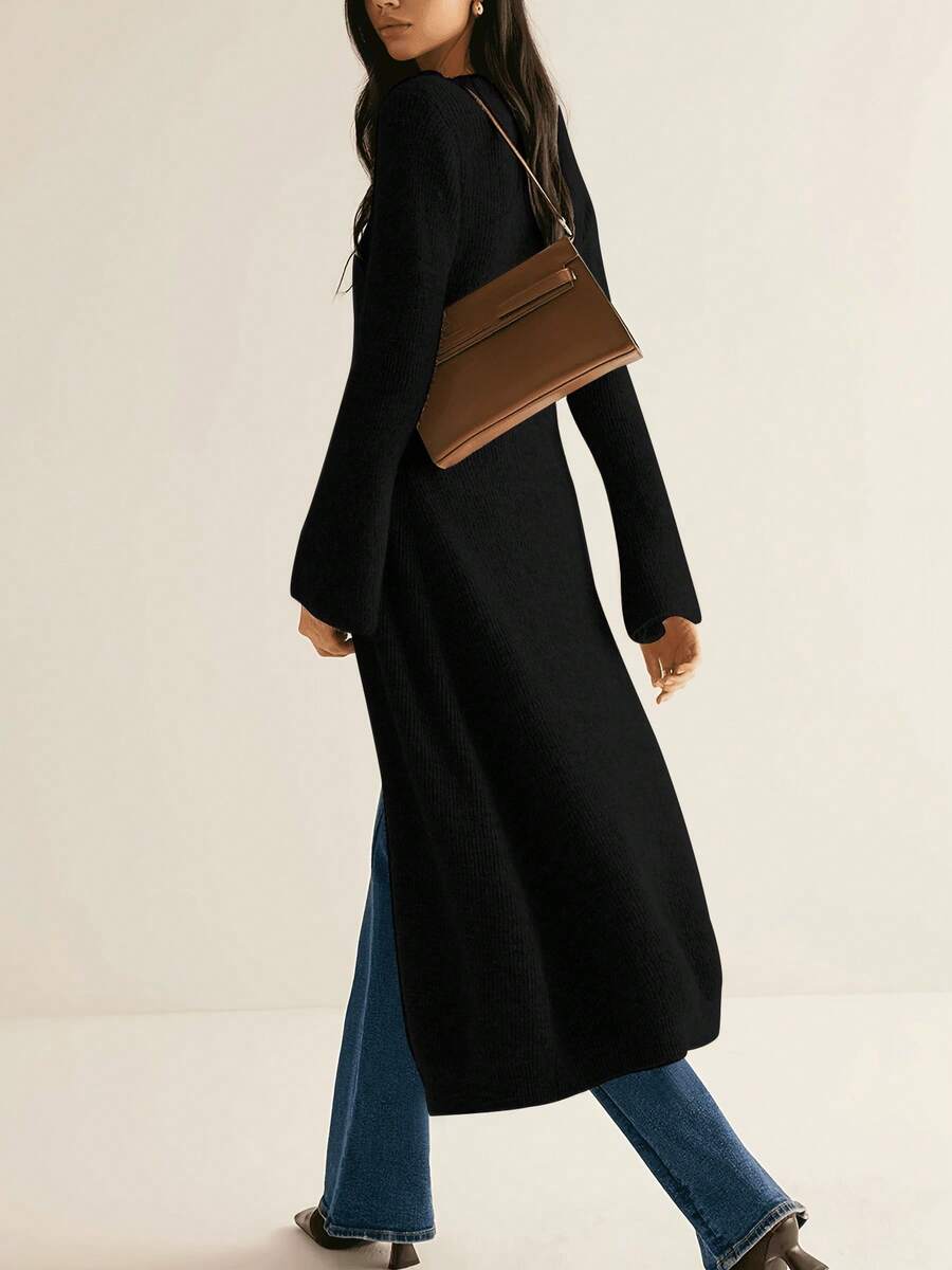 Sofia Longline V-Neck Knit Duster Cardigan