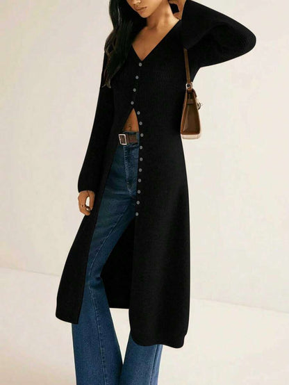 Sofia Longline V-Neck Knit Duster Cardigan