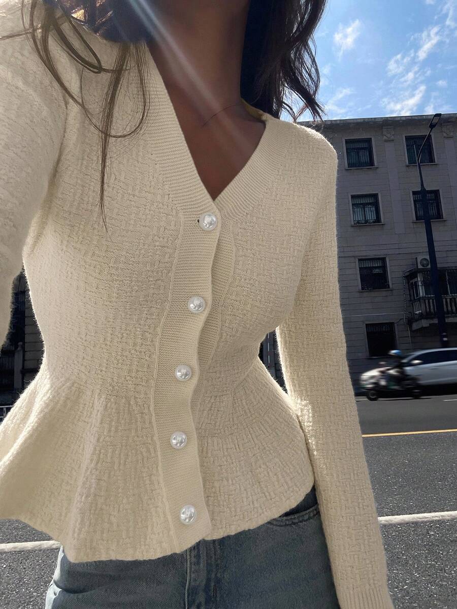 Scarlett Slim-Fit Full-Button Knit Cardigan