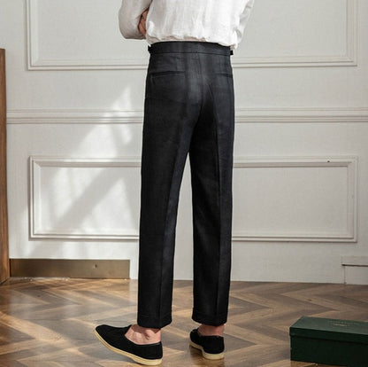 Monte Carlo Linen Pleated Trousers
