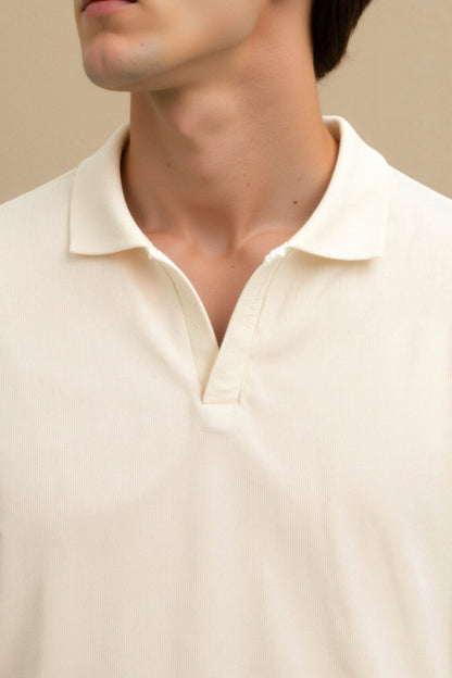 Wool Structure Polo T-Shirt