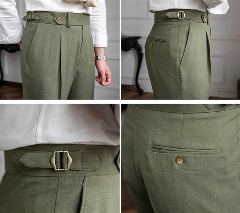 Antibes Straight Fit Single Pleated Trousers