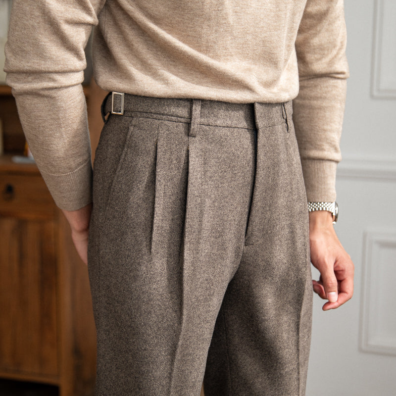 Houndstooth Edinburgh Straight Fit Trousers
