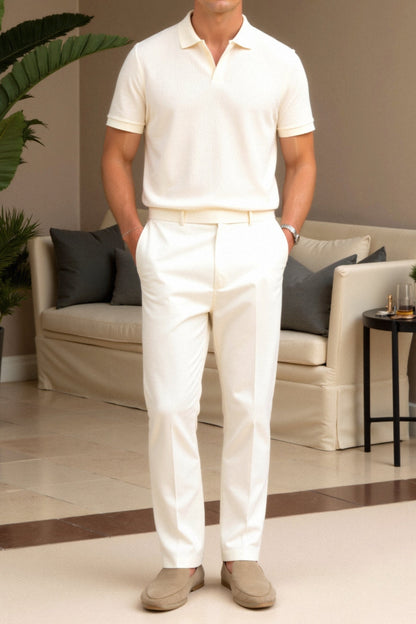 Wool Structure Polo T-Shirt