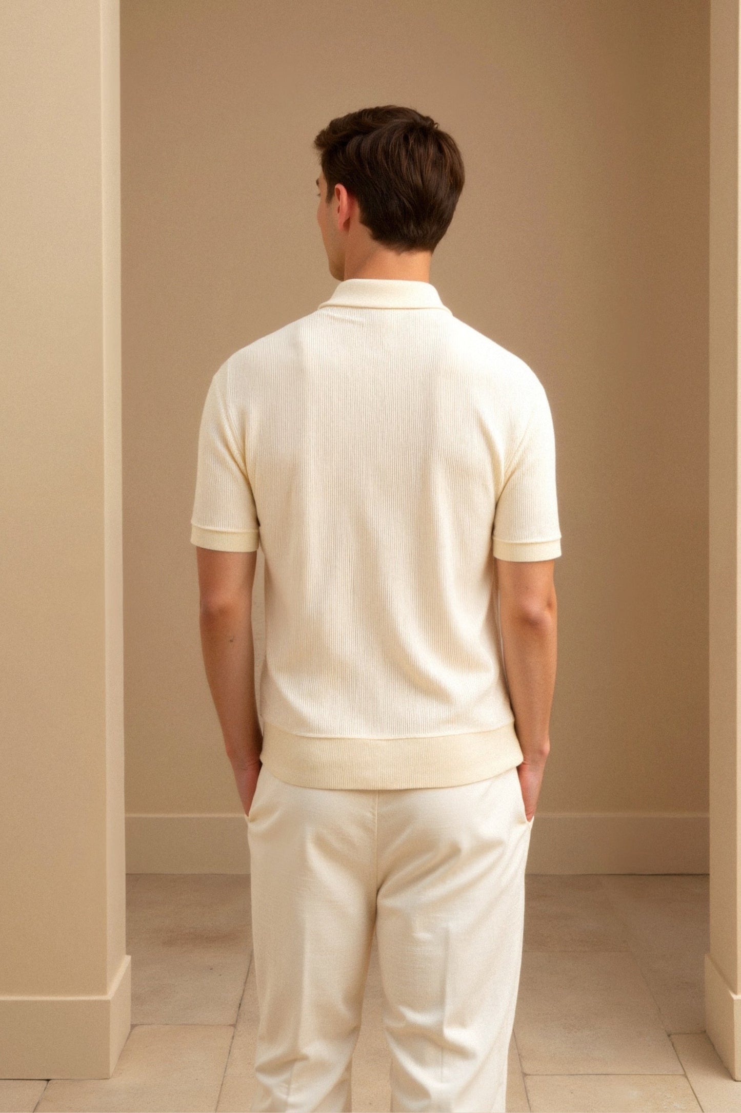 Wool Structure Polo T-Shirt