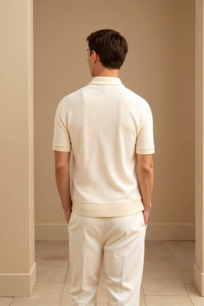 Wool Structure Polo T-Shirt