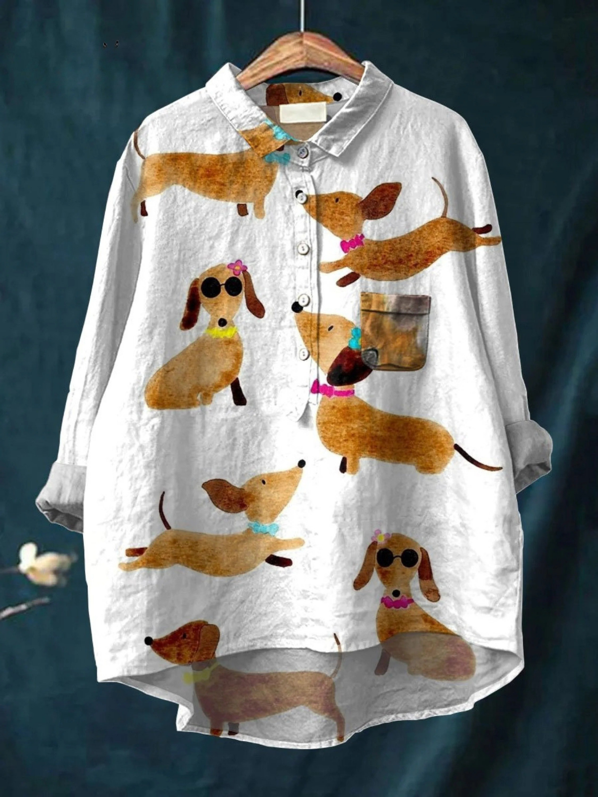 Ariana Tatting Detail Broadcloth Button-Down Blouse