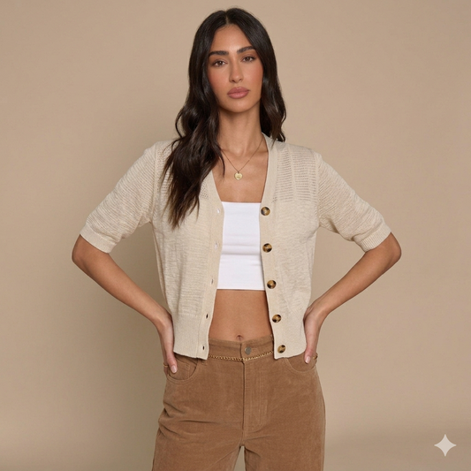 Aurora Junior V-Neck Knitted Cardigan