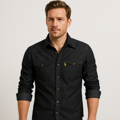 Fit Men Cotton Denim Shirt