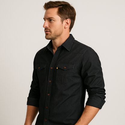 Fit Men Cotton Denim Shirt
