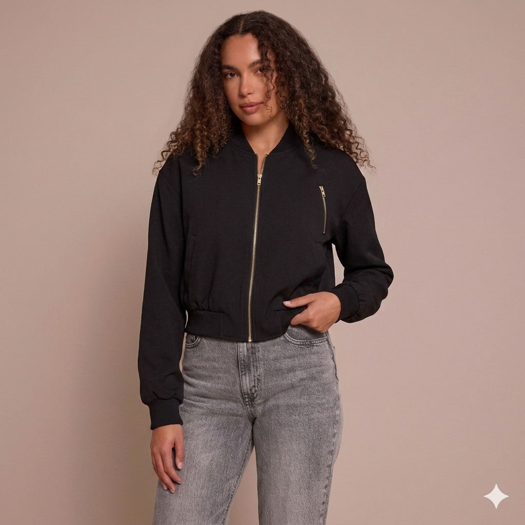 Ellie Cropped Utility Bomber Jacket