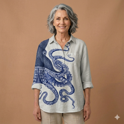 Nova Illustrative Graphic Broadcloth Blouse