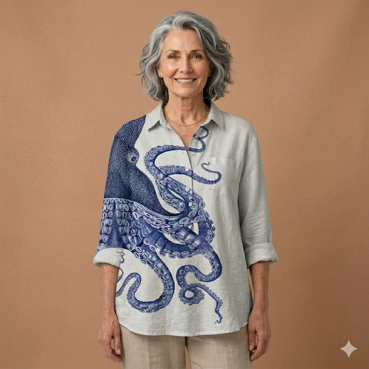 Nova Illustrative Graphic Broadcloth Blouse