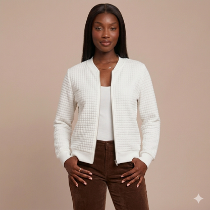 Luna Quilted Textured Bomber Jacket
