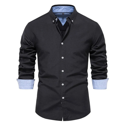 Spring Cotton Blend Oxford Shirt