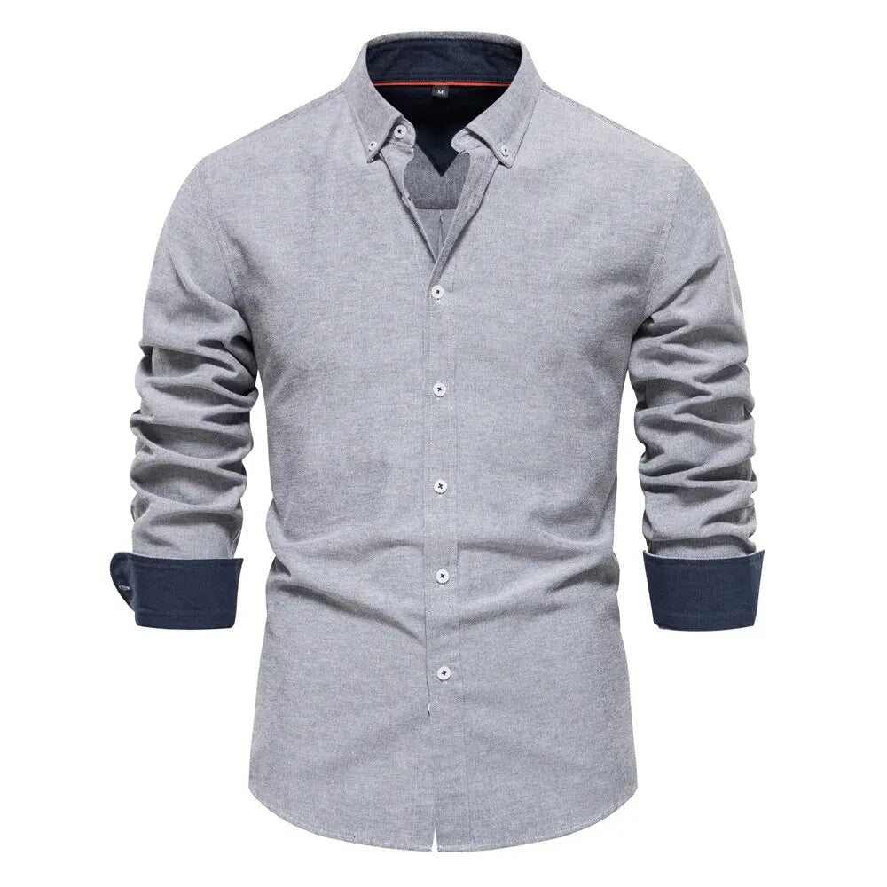 Spring Cotton Blend Oxford Shirt