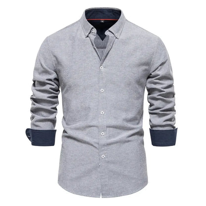 Spring Cotton Blend Oxford Shirt