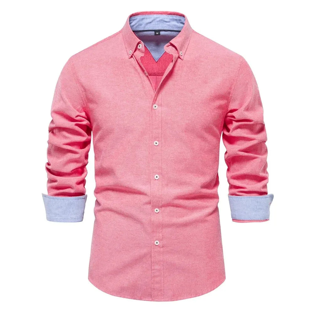 Spring Cotton Blend Oxford Shirt