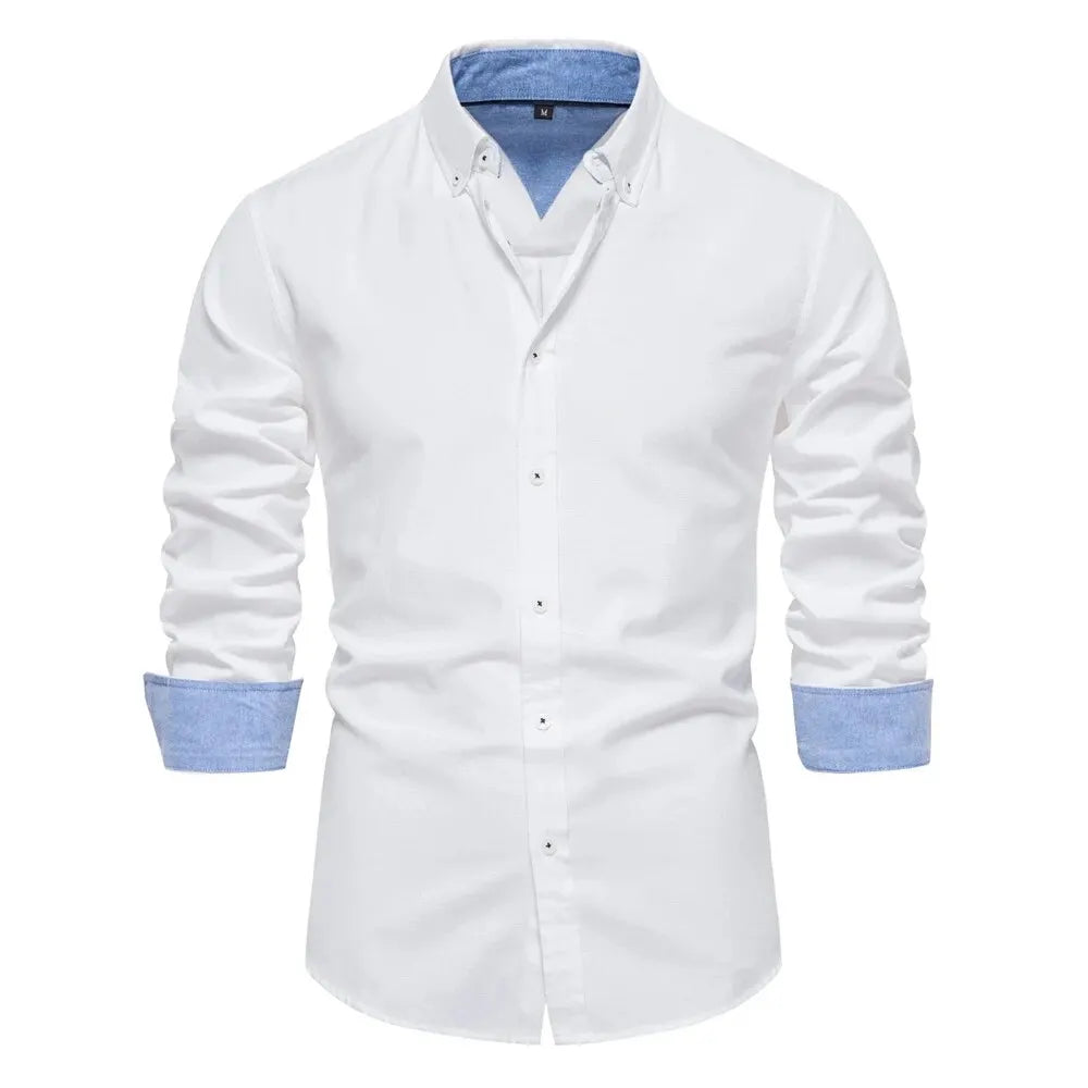 Spring Cotton Blend Oxford Shirt