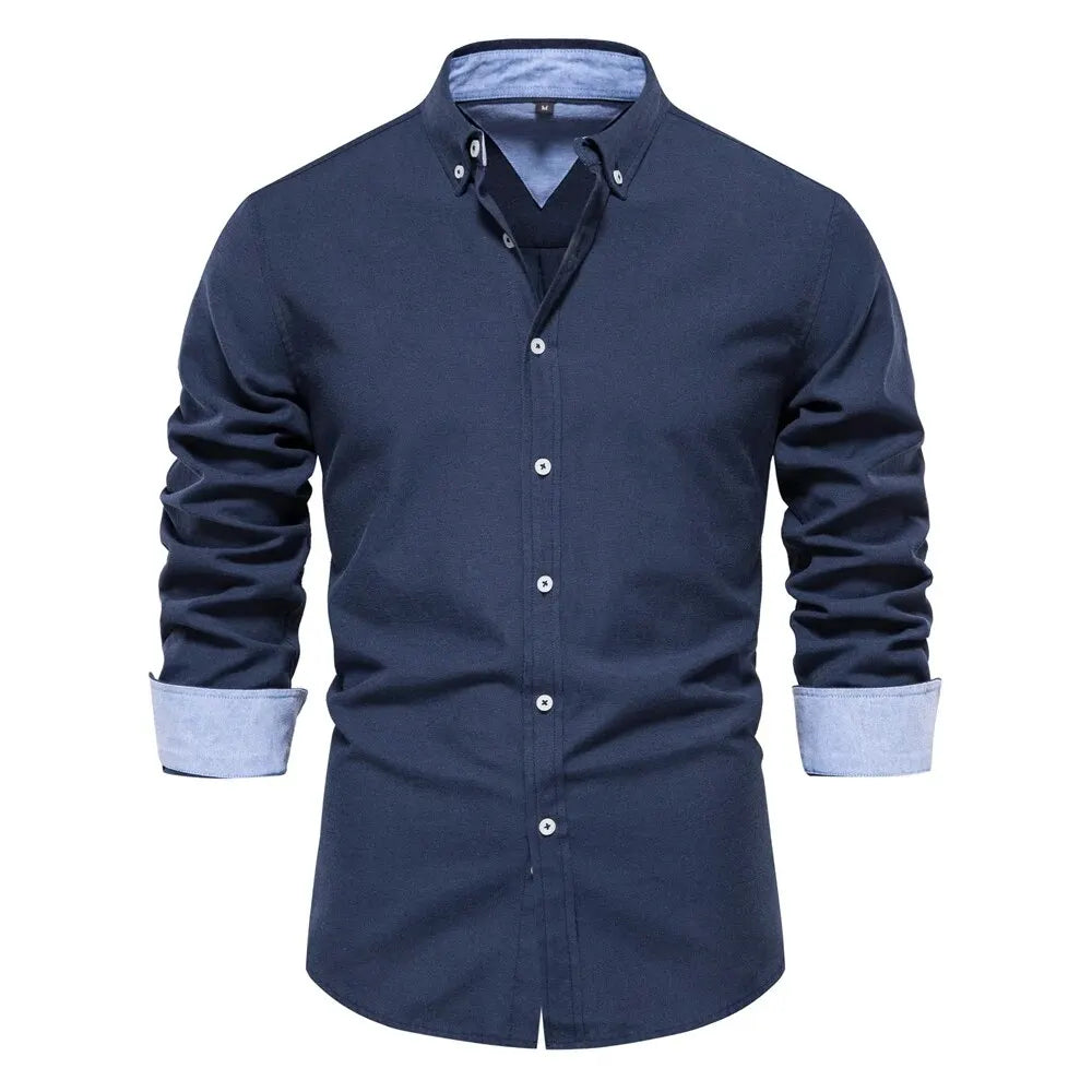 Spring Cotton Blend Oxford Shirt