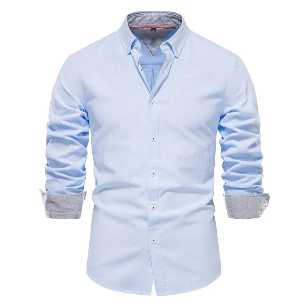 Spring Cotton Blend Oxford Shirt