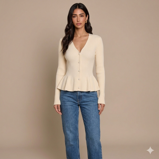 Scarlett Slim-Fit Full-Button Knit Cardigan