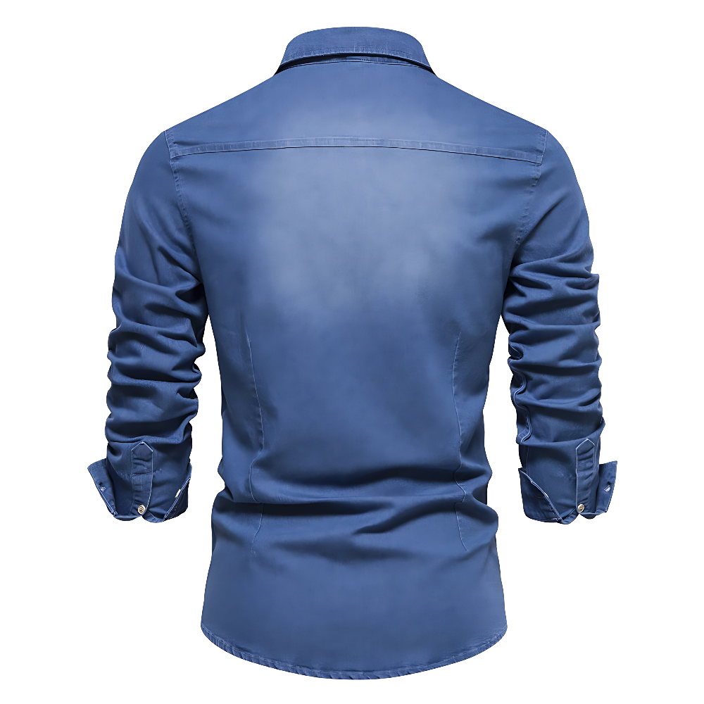Fit Men Cotton Denim Shirt