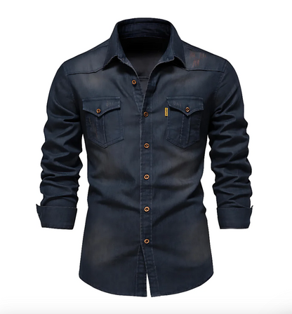 Fit Men Cotton Denim Shirt