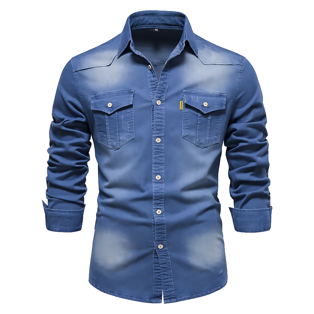 Fit Men Cotton Denim Shirt