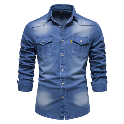 Fit Men Cotton Denim Shirt